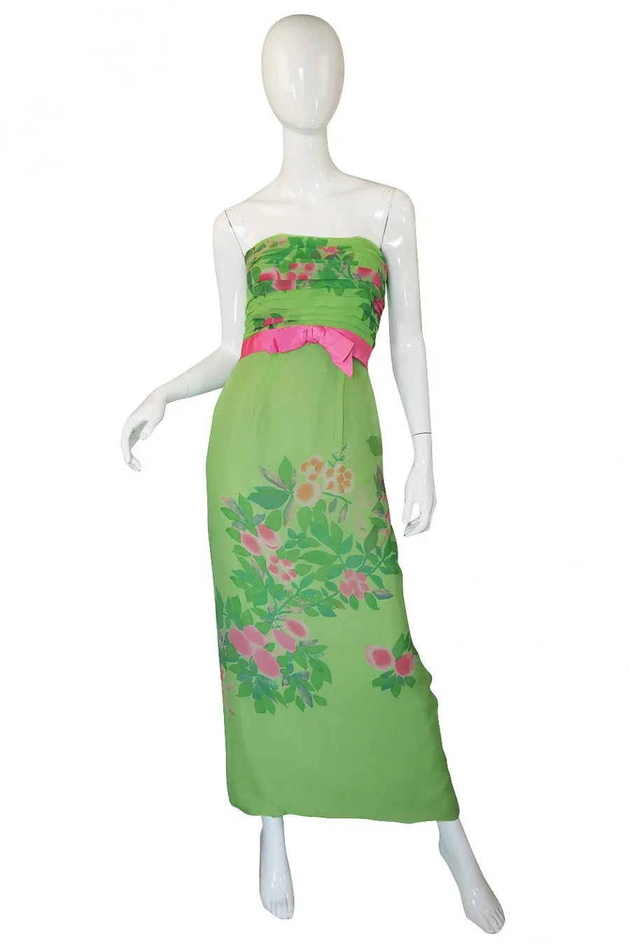 1950s Philip Hulitar Strapless Silk Dress &  Skirted 1/2 Jacket