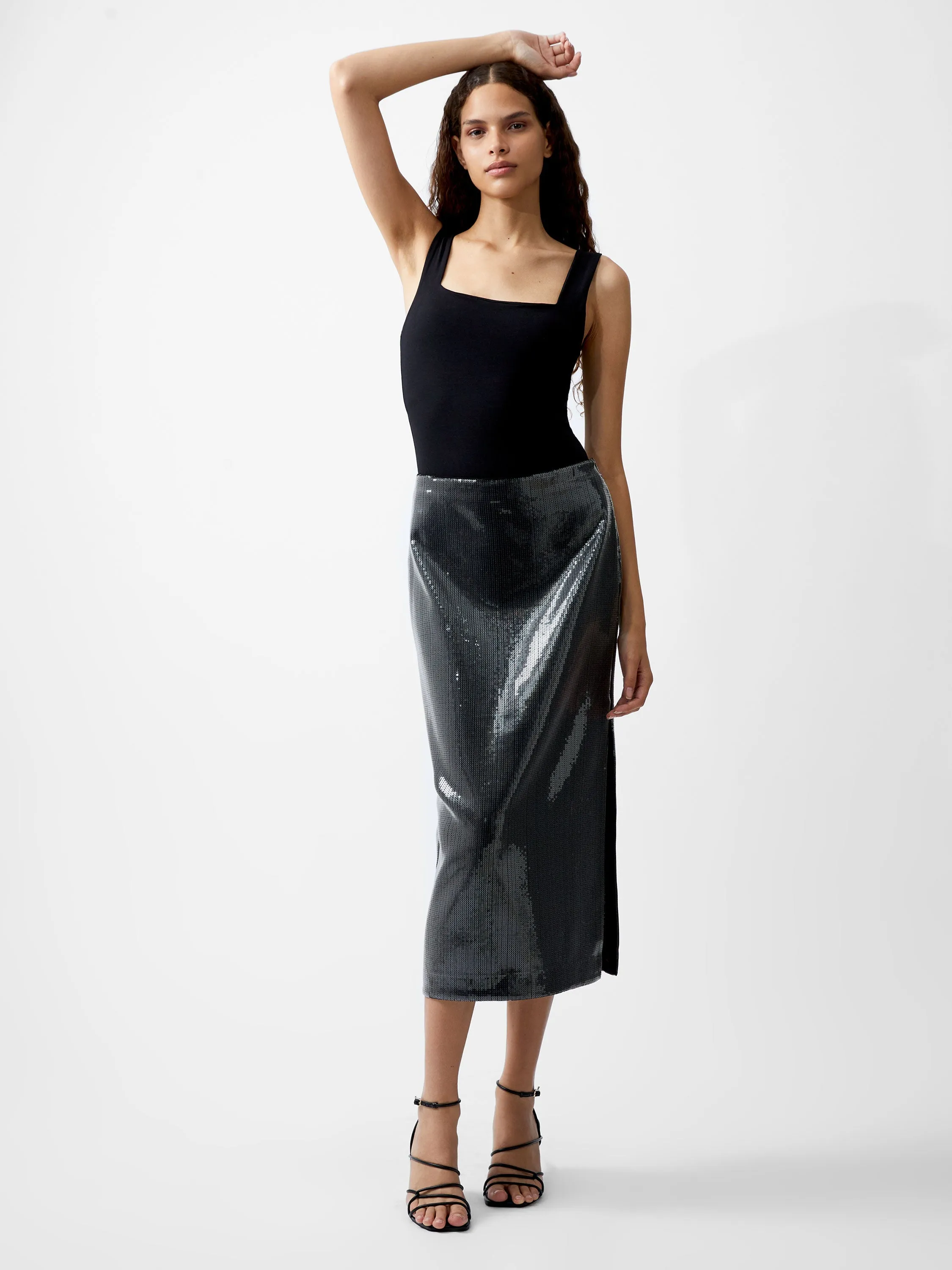 Amy Sequin Midi Skirt