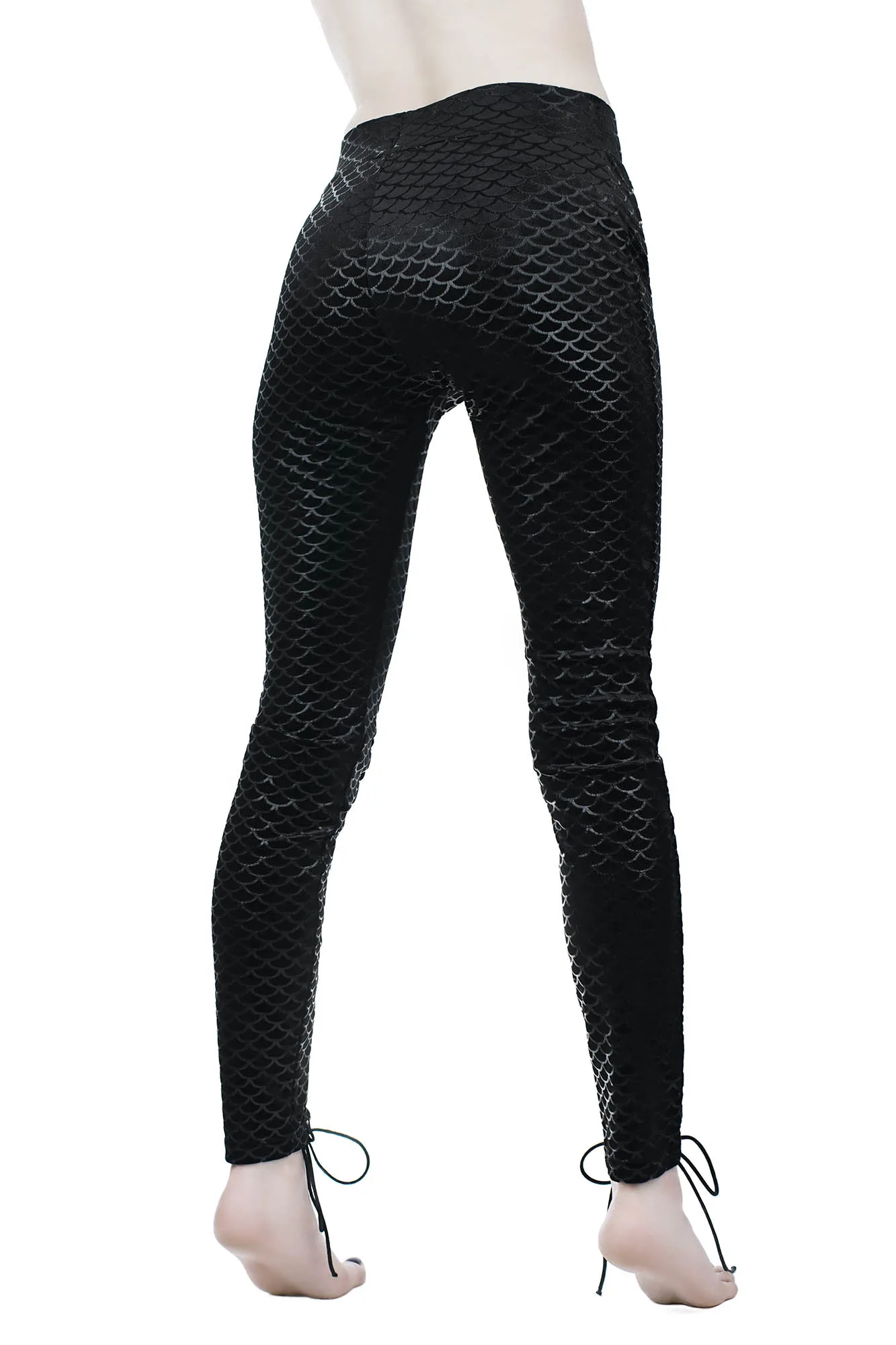 Black Sea Lace-Up Leggings [B]