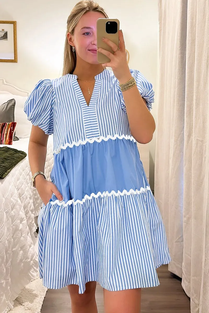 Blueberry Stripe Flowy Dress