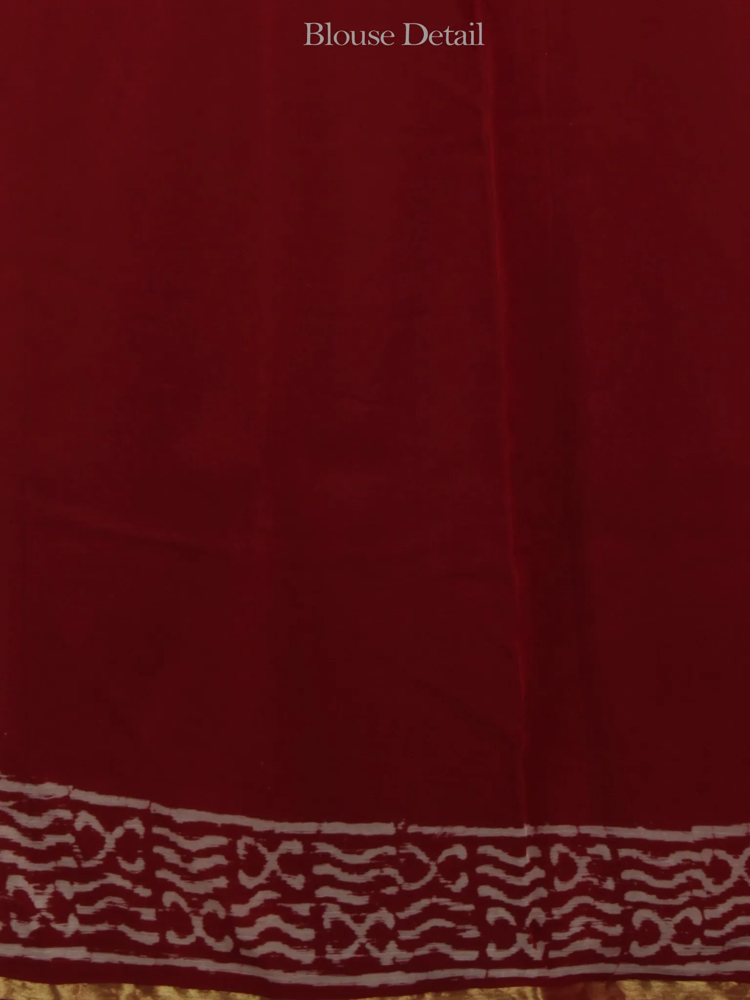 Cherry Red Ivory Hand Block Printed Chiffon Saree - S031702077