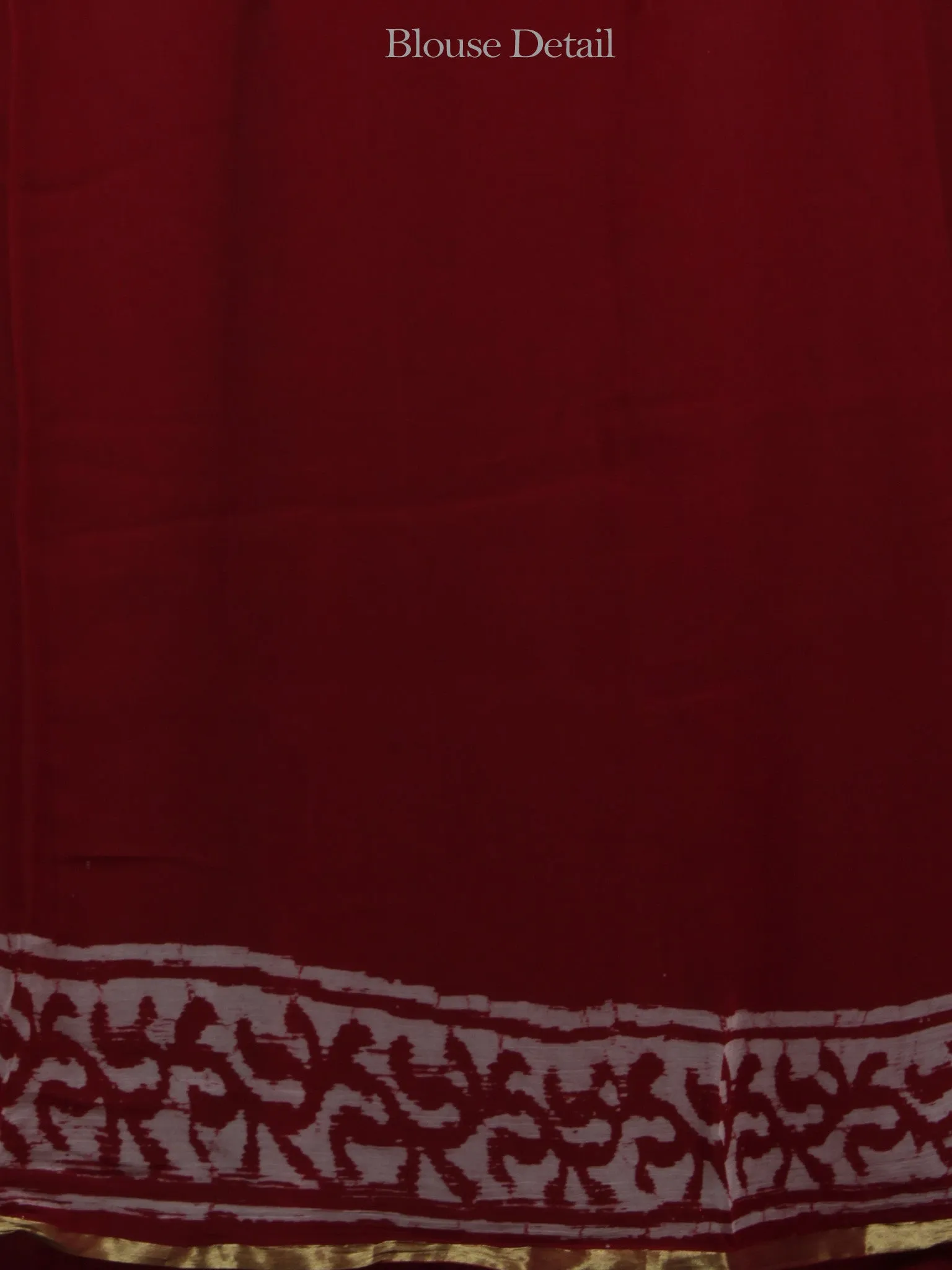 Cherry Red Ivory Hand Block Printed Chiffon Saree - S031702078