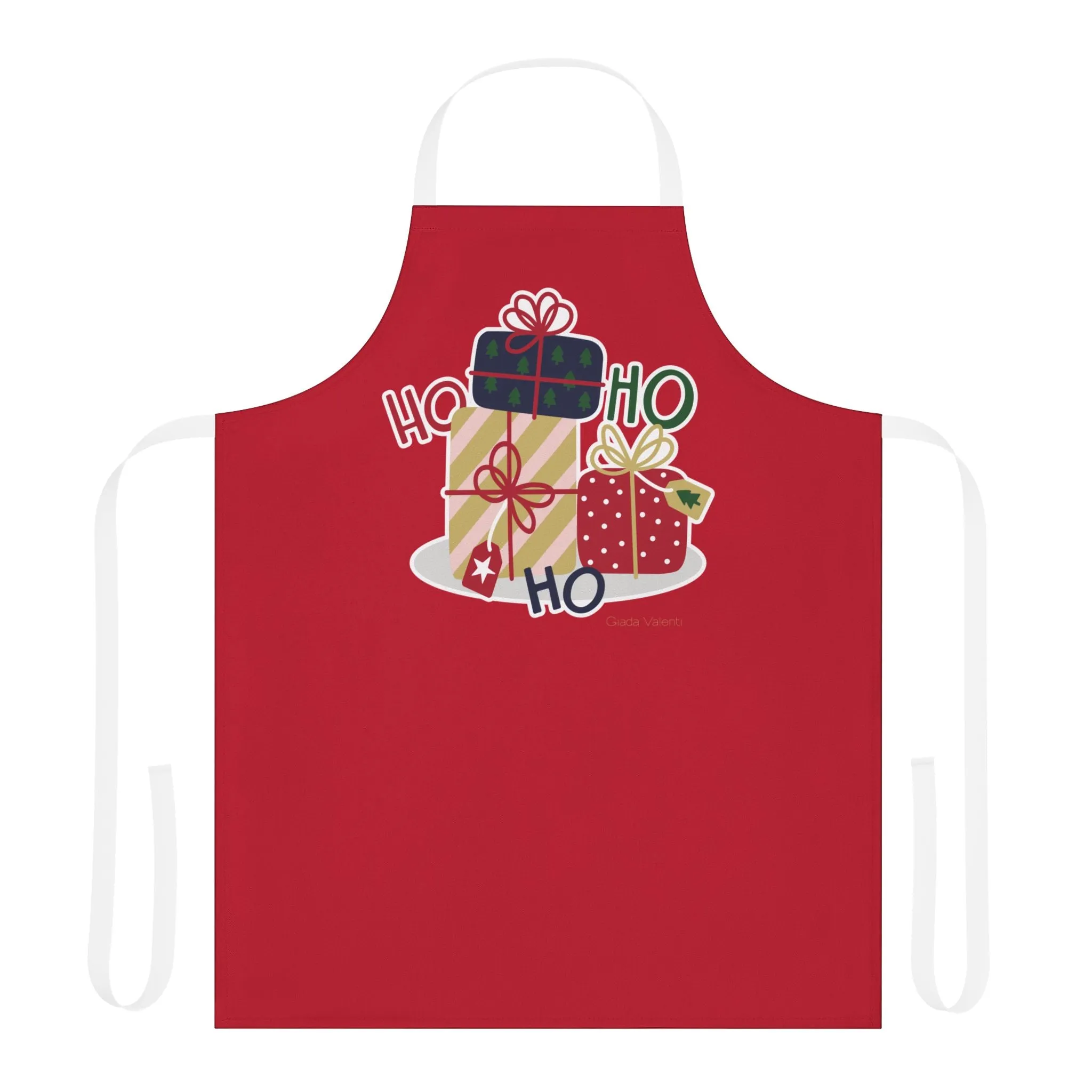 Christmas Presents Apron with Italian Design print | Red | Giada Valenti | Christmas Gift