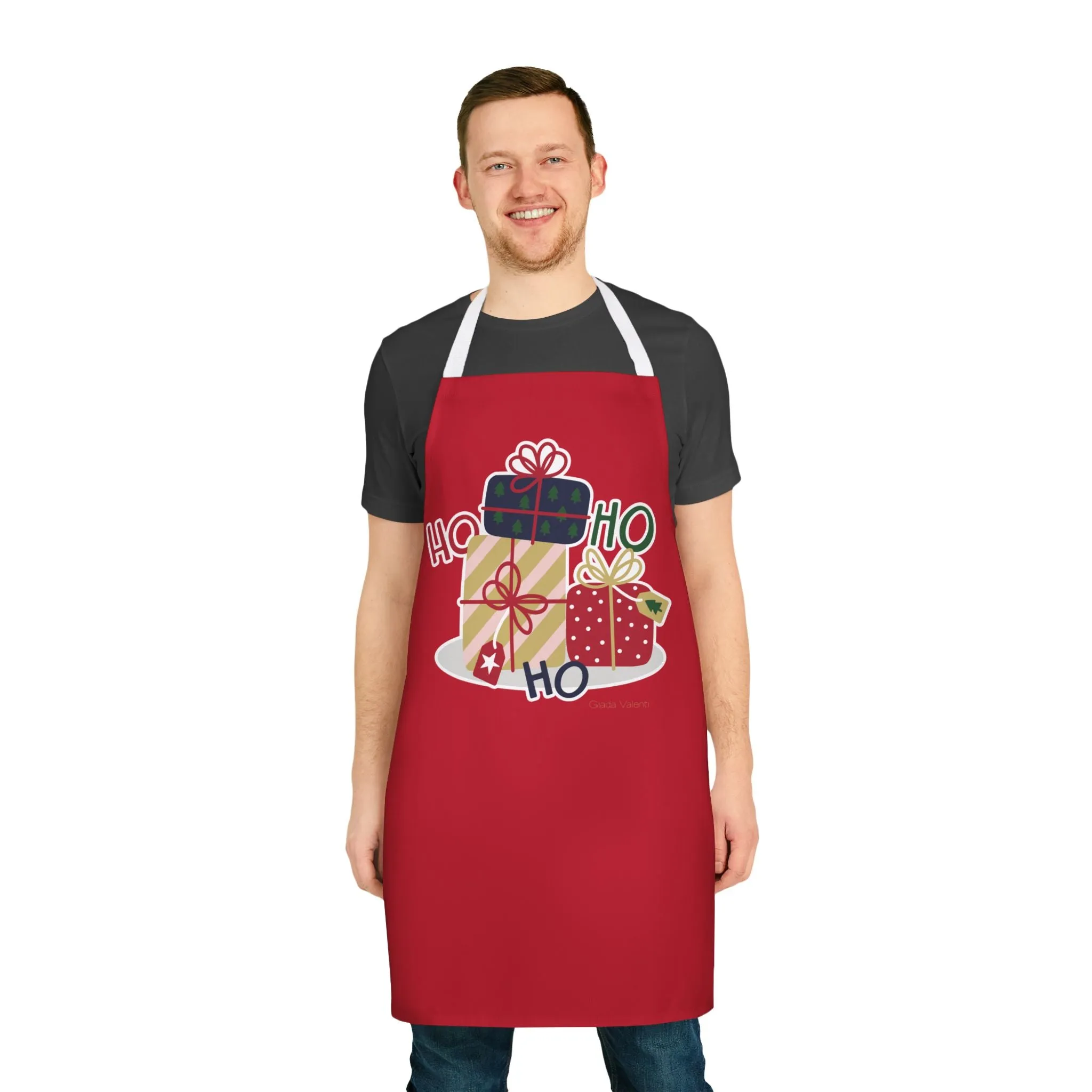 Christmas Presents Apron with Italian Design print | Red | Giada Valenti | Christmas Gift