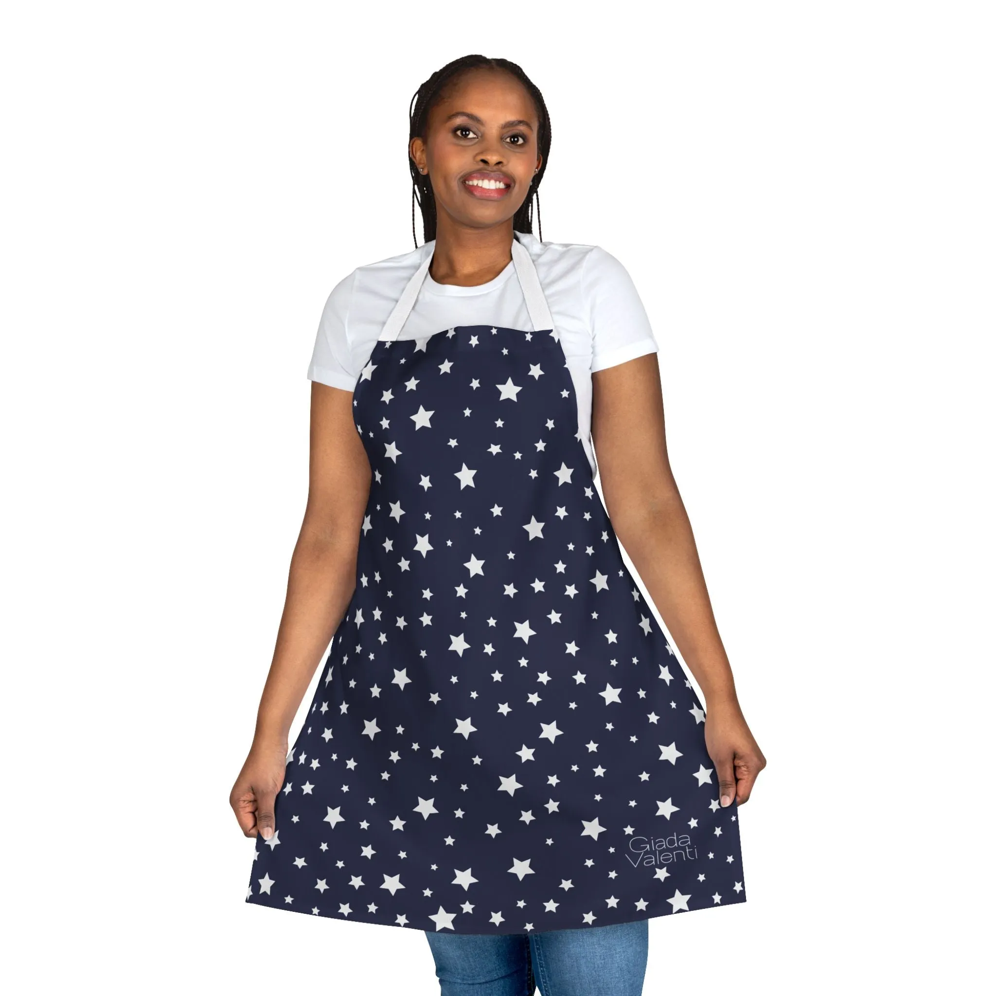 Christmas Stars Apron with Italian Design print | Blue | Giada Valenti | Christmas Gift