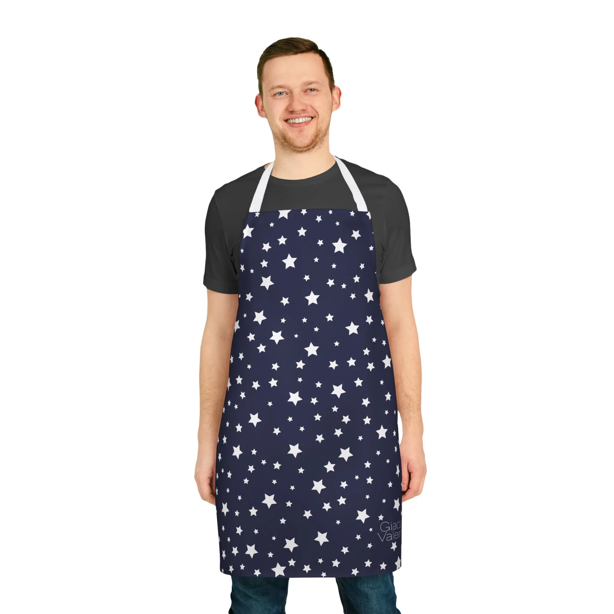 Christmas Stars Apron with Italian Design print | Blue | Giada Valenti | Christmas Gift