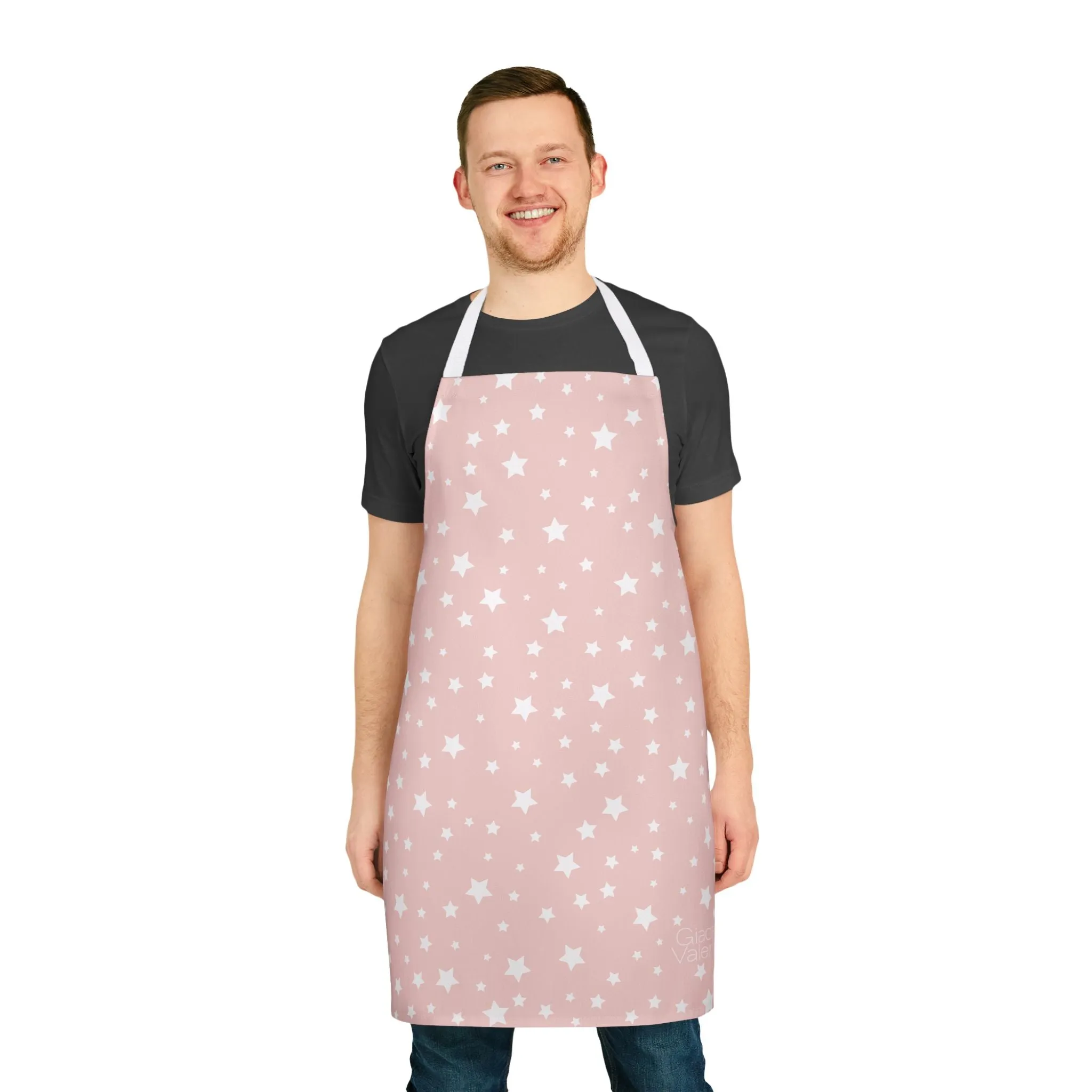 Christmas Stars Apron with Italian Design print | Pink | Giada Valenti | Christmas Gift