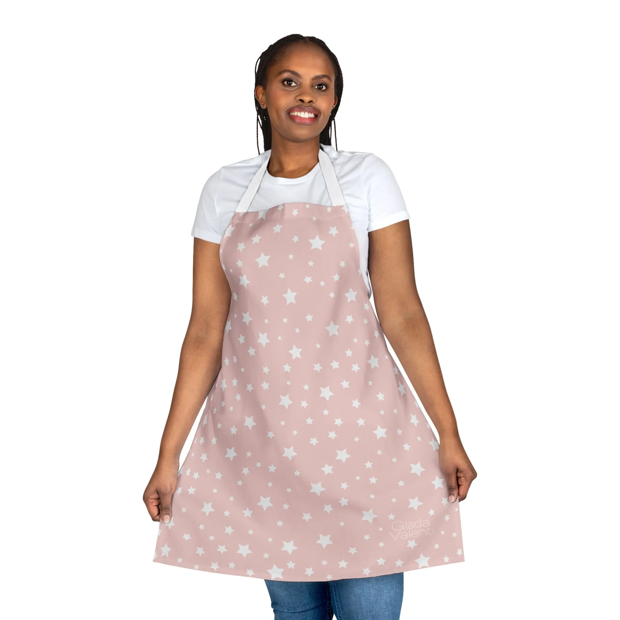 Christmas Stars Apron with Italian Design print | Pink | Giada Valenti | Christmas Gift