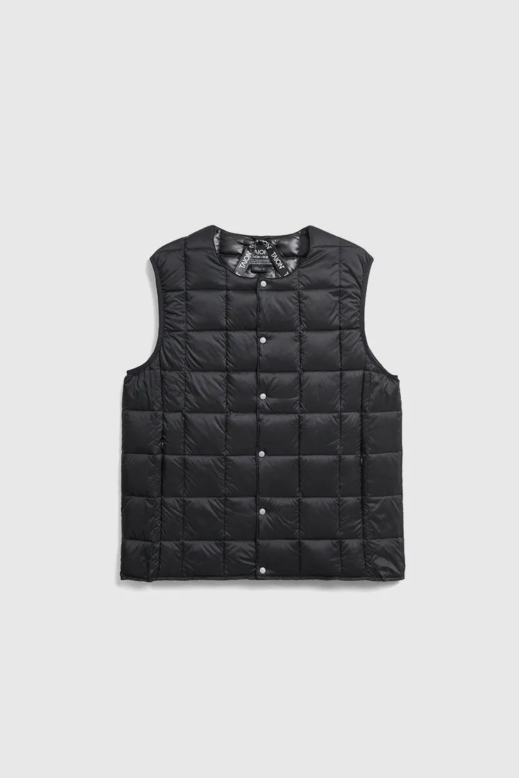 Crew Neck Down Vest - Black