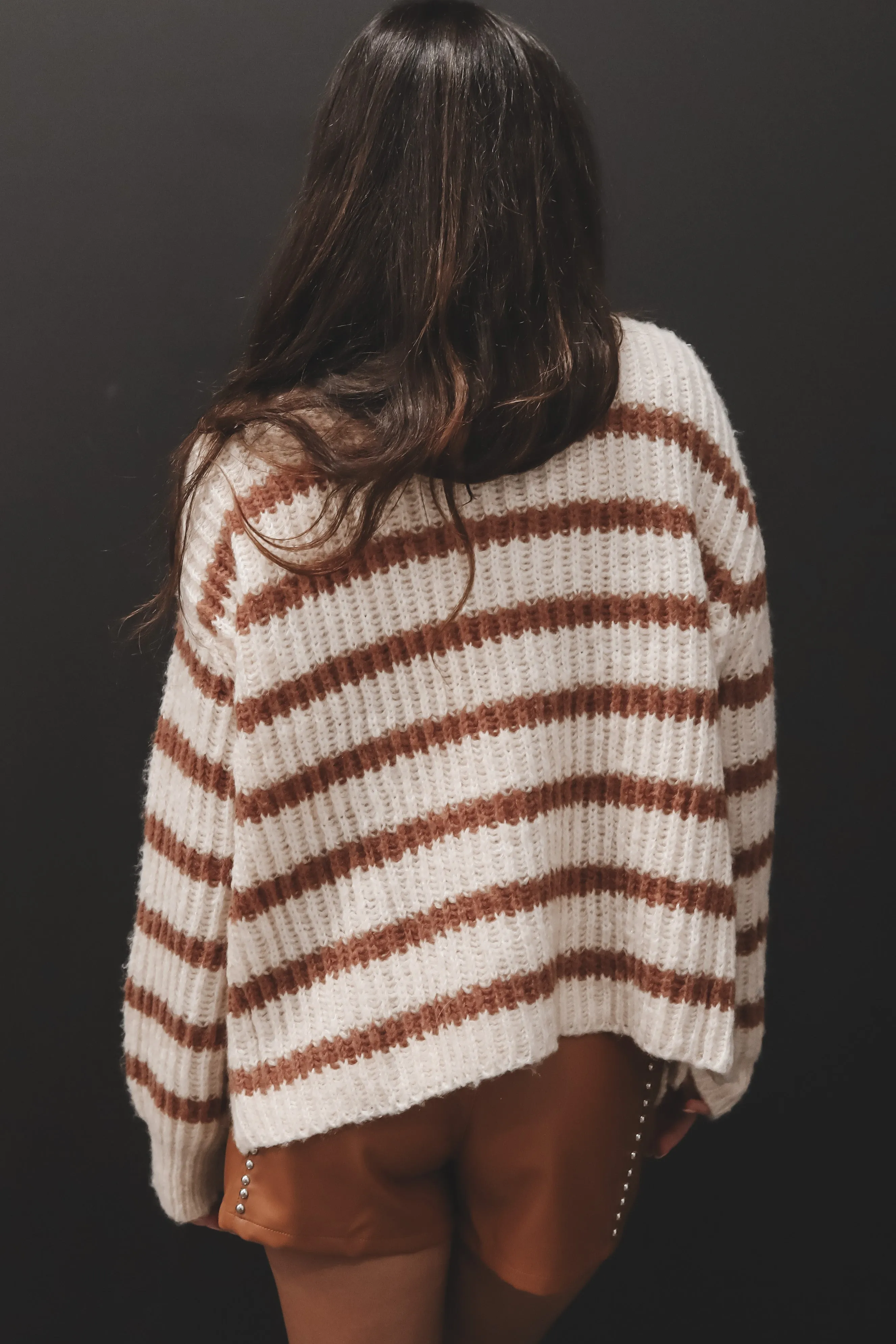 DEAL SADIE & SAGE Aki Turtle Neck Striped Sweater