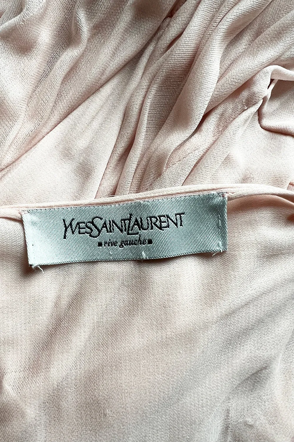 Ethereal Spring 2004 Yves Saint Laurent Runway Pale Nude Pink Jersey Dress