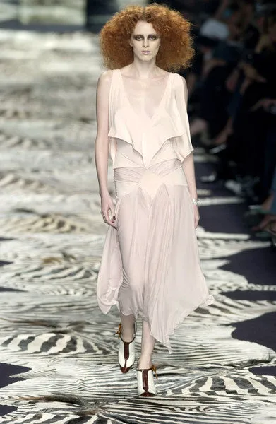 Ethereal Spring 2004 Yves Saint Laurent Runway Pale Nude Pink Jersey Dress