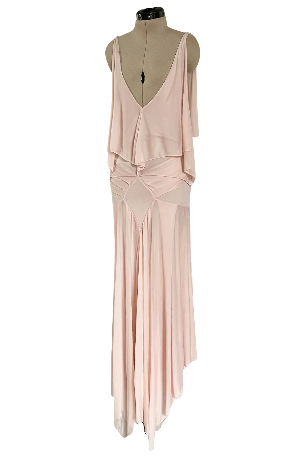 Ethereal Spring 2004 Yves Saint Laurent Runway Pale Nude Pink Jersey Dress