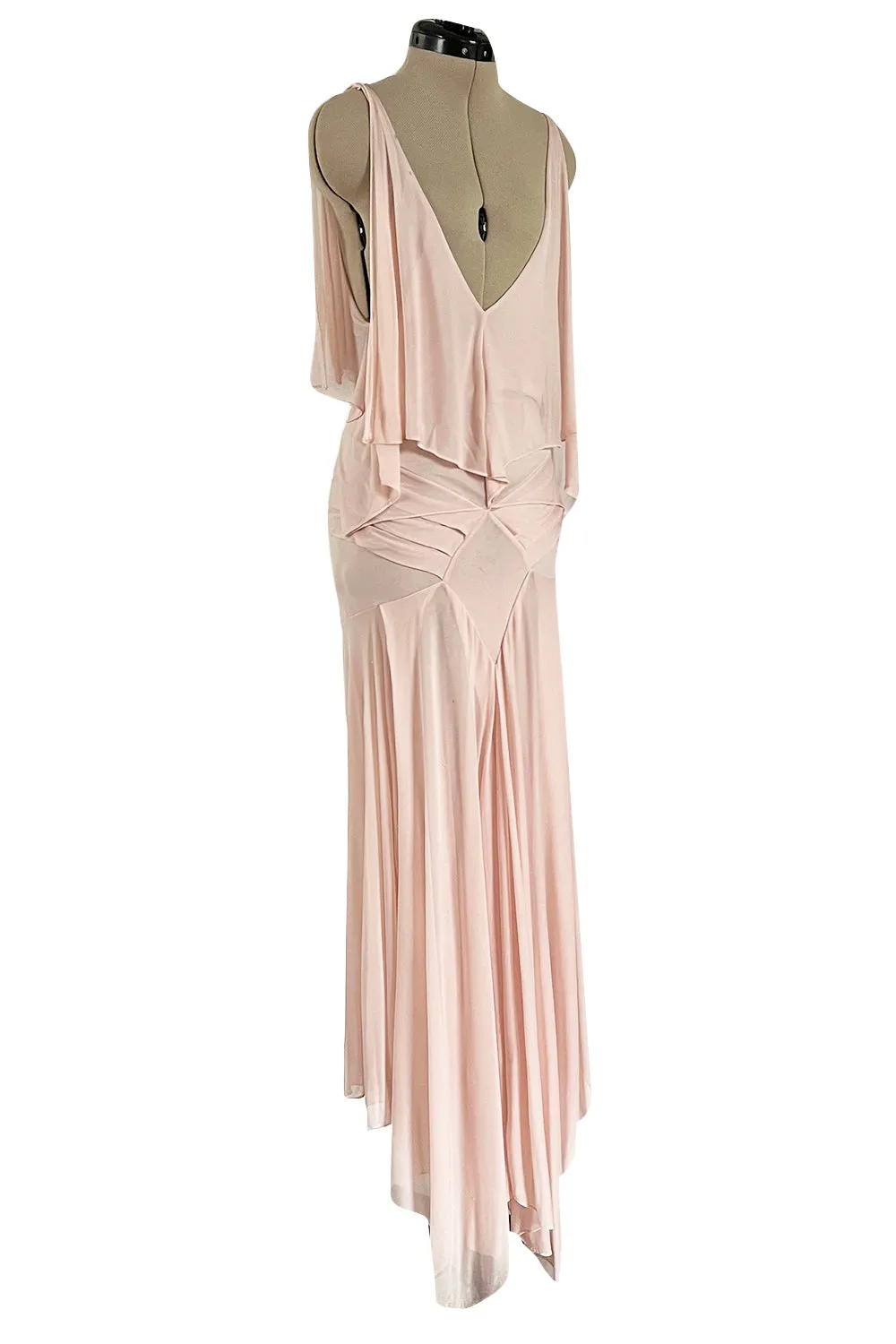 Ethereal Spring 2004 Yves Saint Laurent Runway Pale Nude Pink Jersey Dress