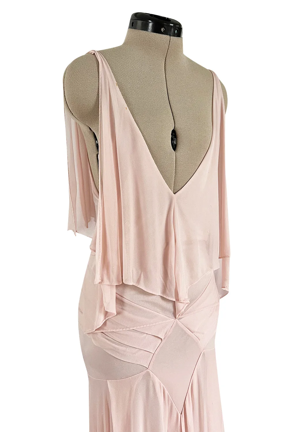 Ethereal Spring 2004 Yves Saint Laurent Runway Pale Nude Pink Jersey Dress