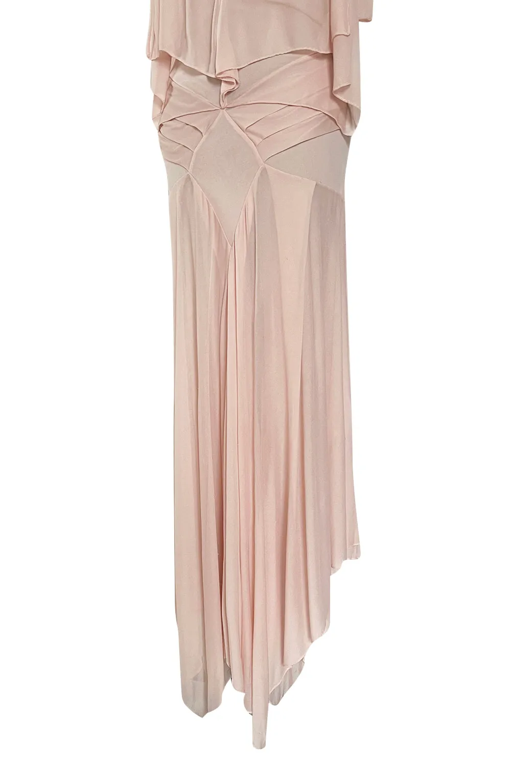 Ethereal Spring 2004 Yves Saint Laurent Runway Pale Nude Pink Jersey Dress