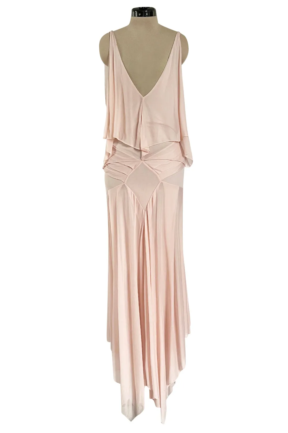 Ethereal Spring 2004 Yves Saint Laurent Runway Pale Nude Pink Jersey Dress