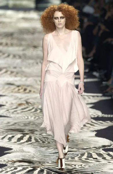 Ethereal Spring 2004 Yves Saint Laurent Runway Pale Nude Pink Jersey Dress