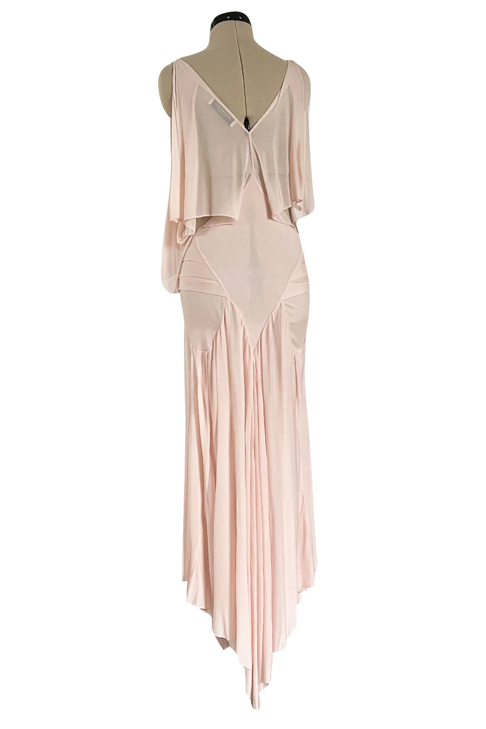 Ethereal Spring 2004 Yves Saint Laurent Runway Pale Nude Pink Jersey Dress