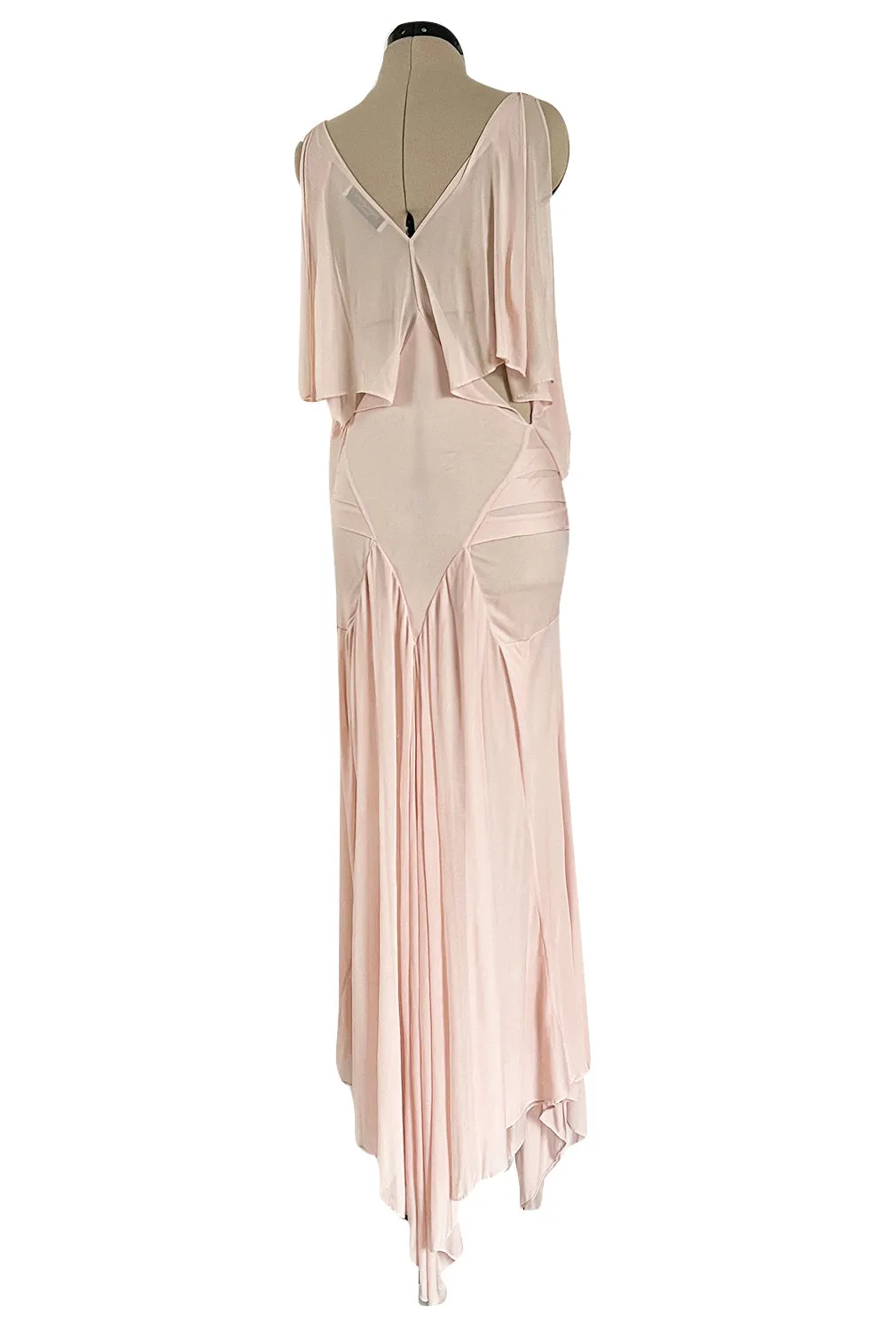 Ethereal Spring 2004 Yves Saint Laurent Runway Pale Nude Pink Jersey Dress