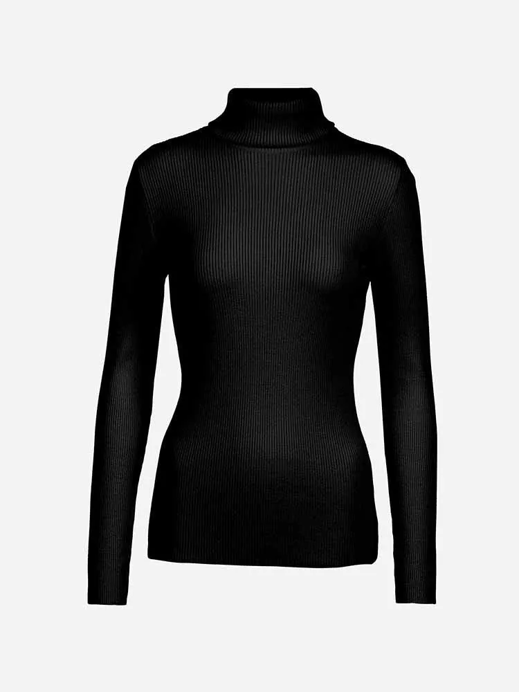 H Black Turtleneck Sweater