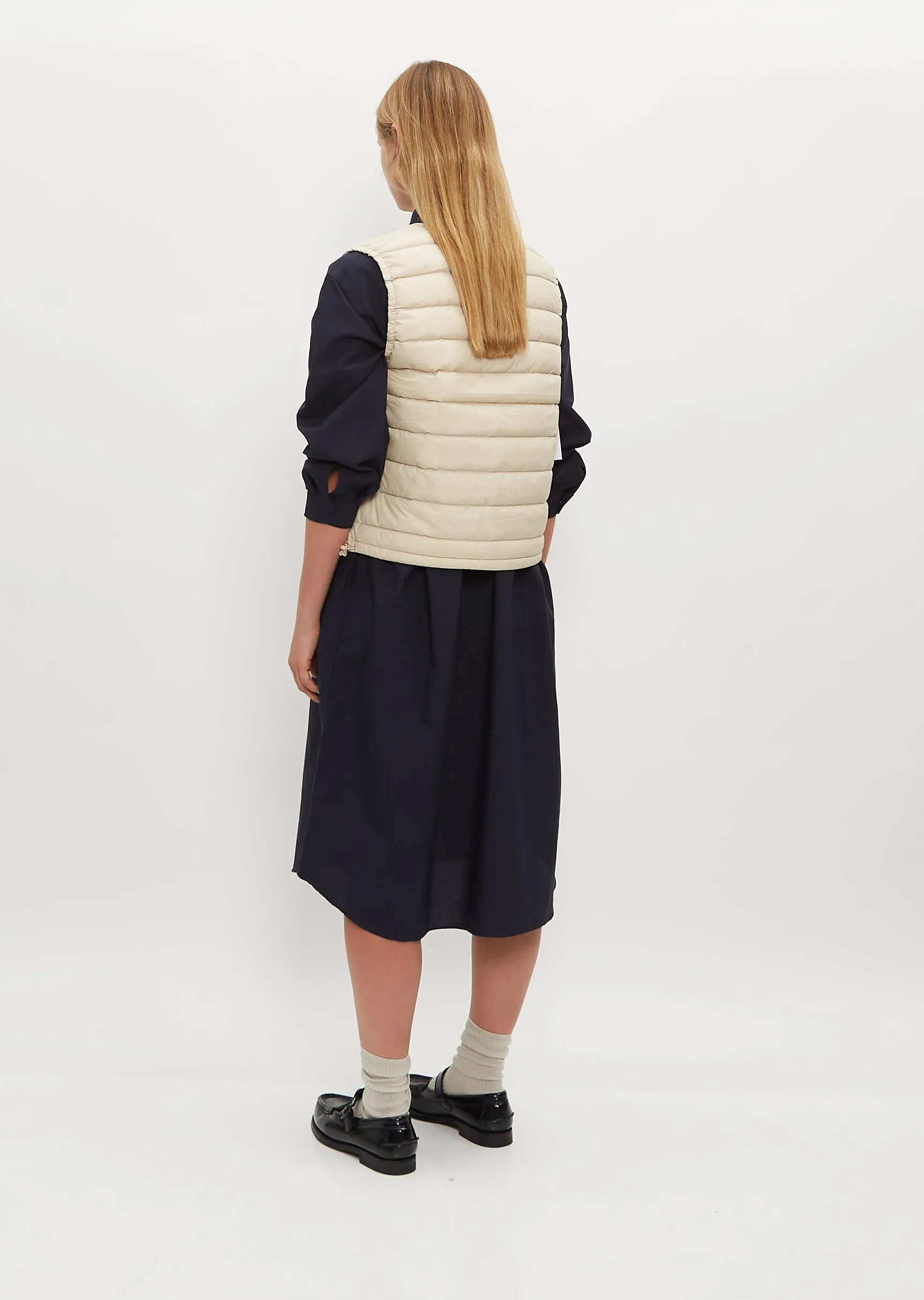 Inner Down Crewneck Vest — Oyster White