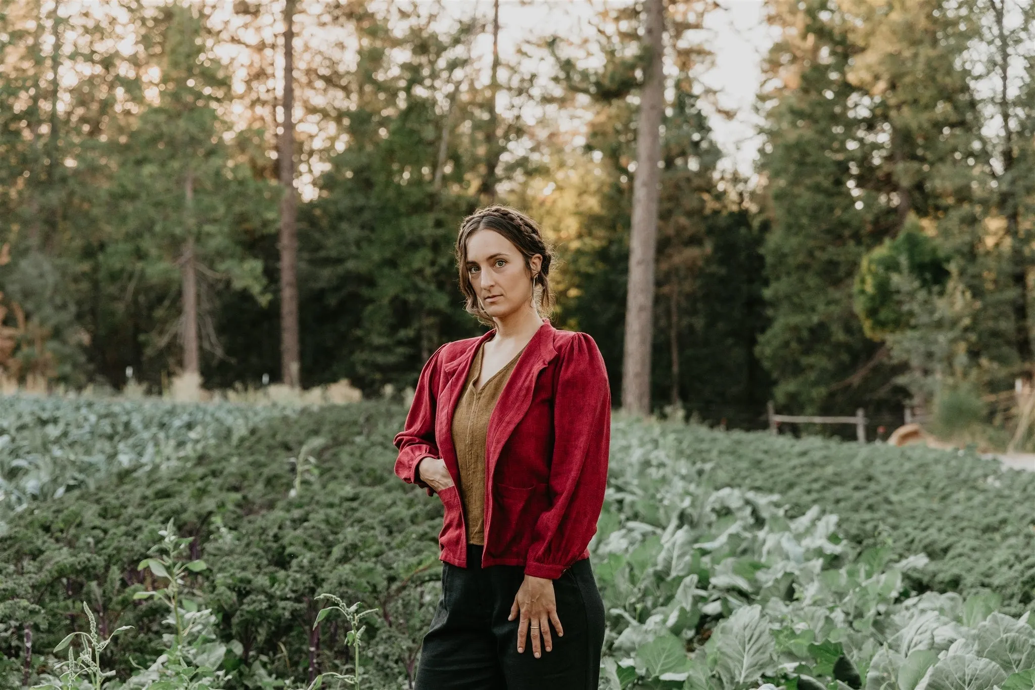 Jane Jacket in Ruby Checker