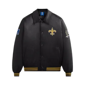 Kith For The NFL: Saints Satin Bomber Jacket, Black