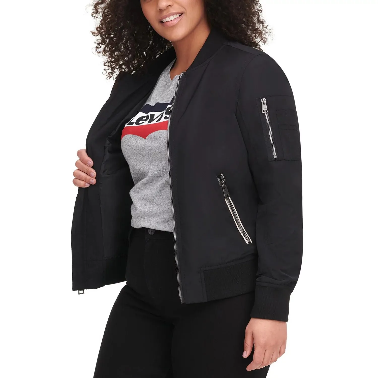 Levi's Newport Plus Size Classic Bomber Jacket, Navy