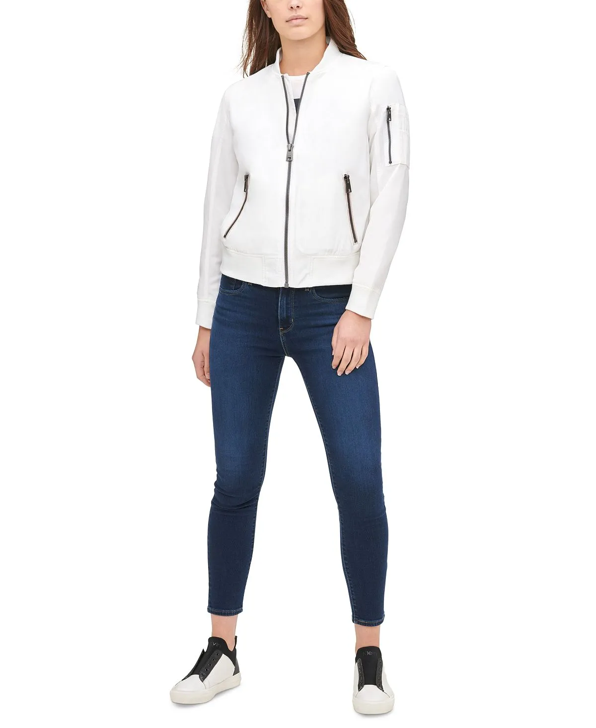 Levi's Women's Lightweight Zip Bomber Jacket, White