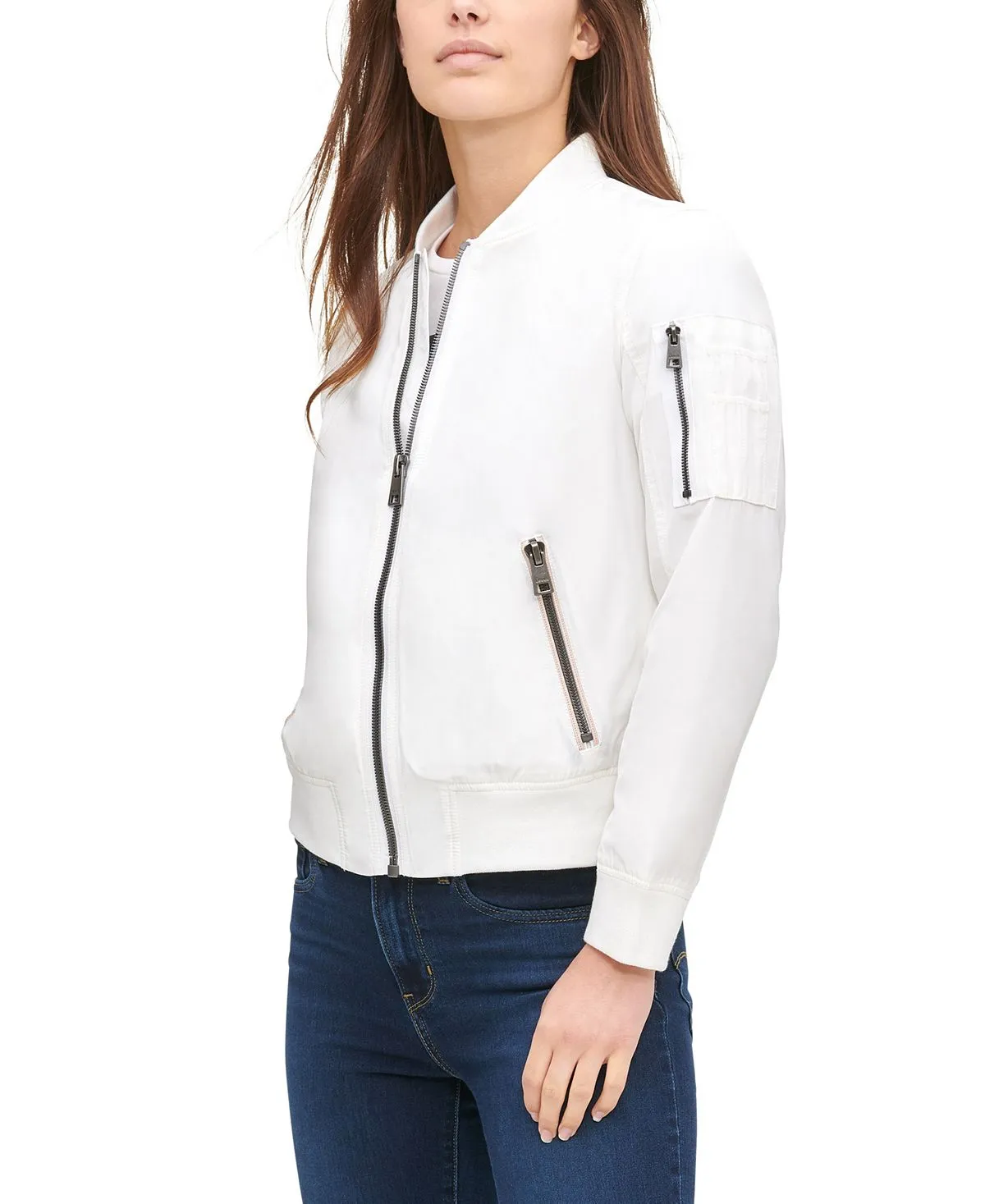 Levi's Women's Lightweight Zip Bomber Jacket, White