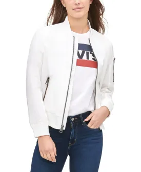 Levi's Women's Lightweight Zip Bomber Jacket, White