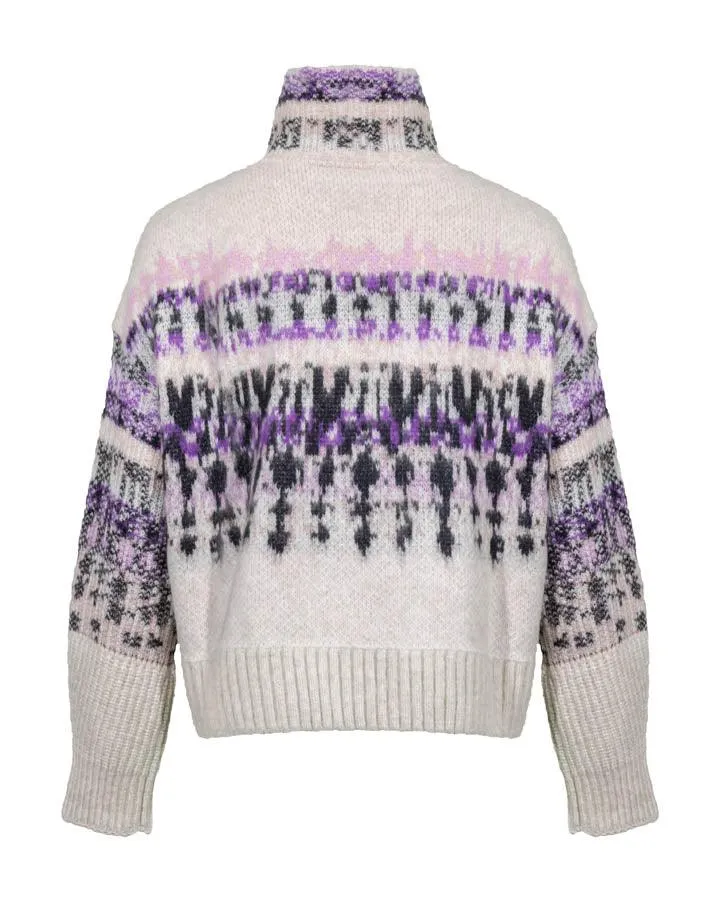 Marc Cain Deep Plum Pattern Sweater