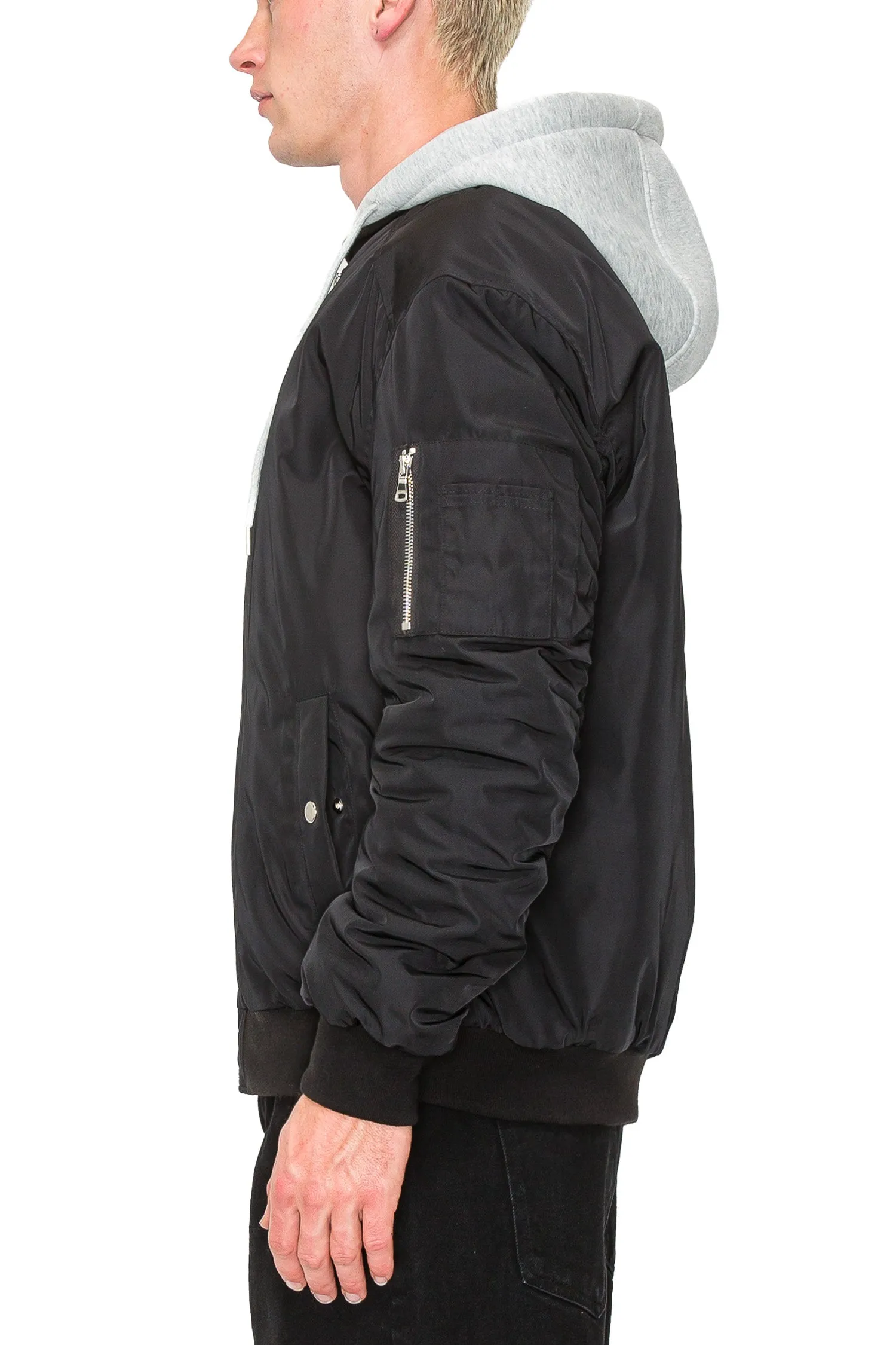 Men's Oversized Hooded Bomber Jacket