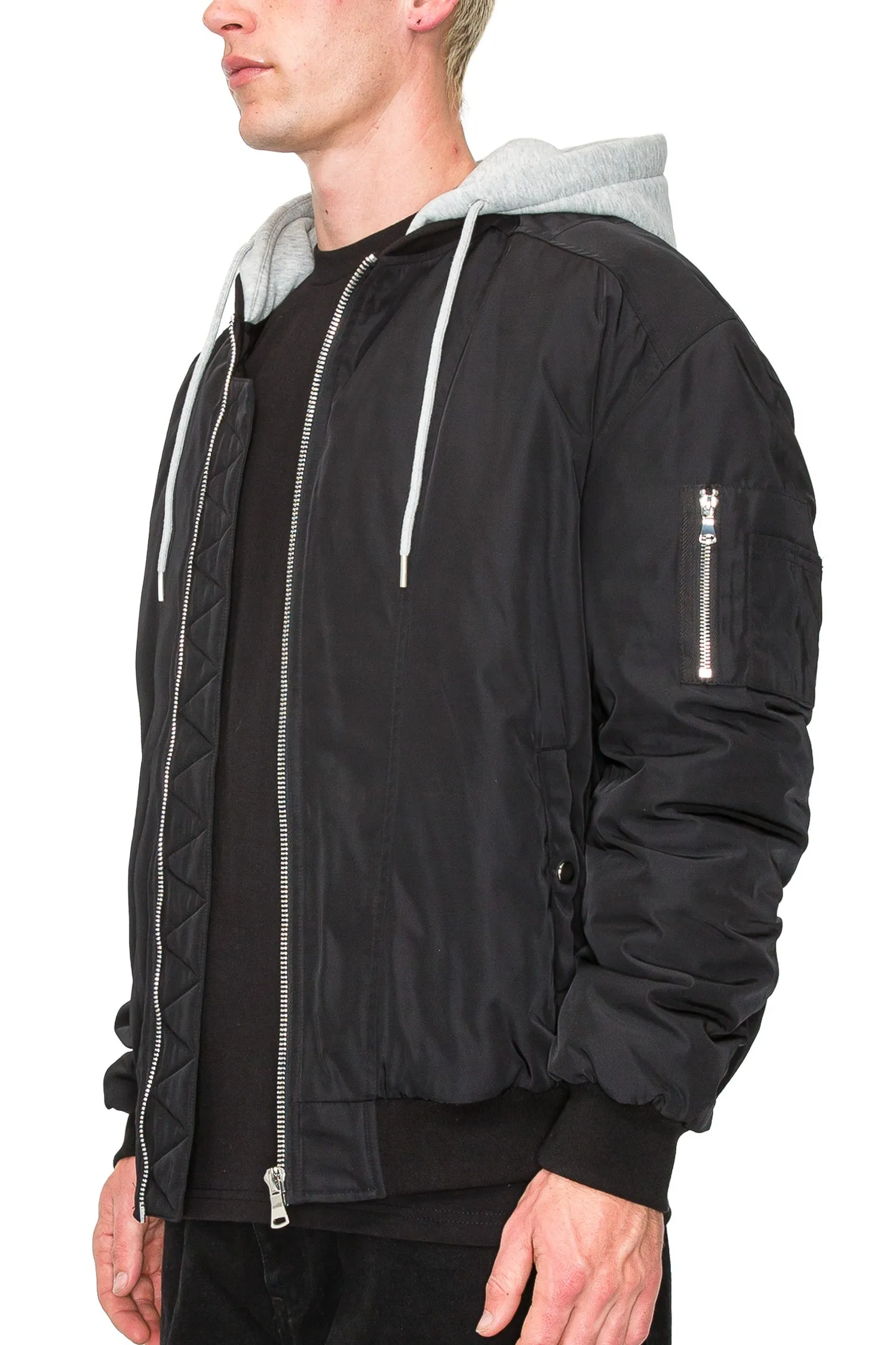 Men's Oversized Hooded Bomber Jacket