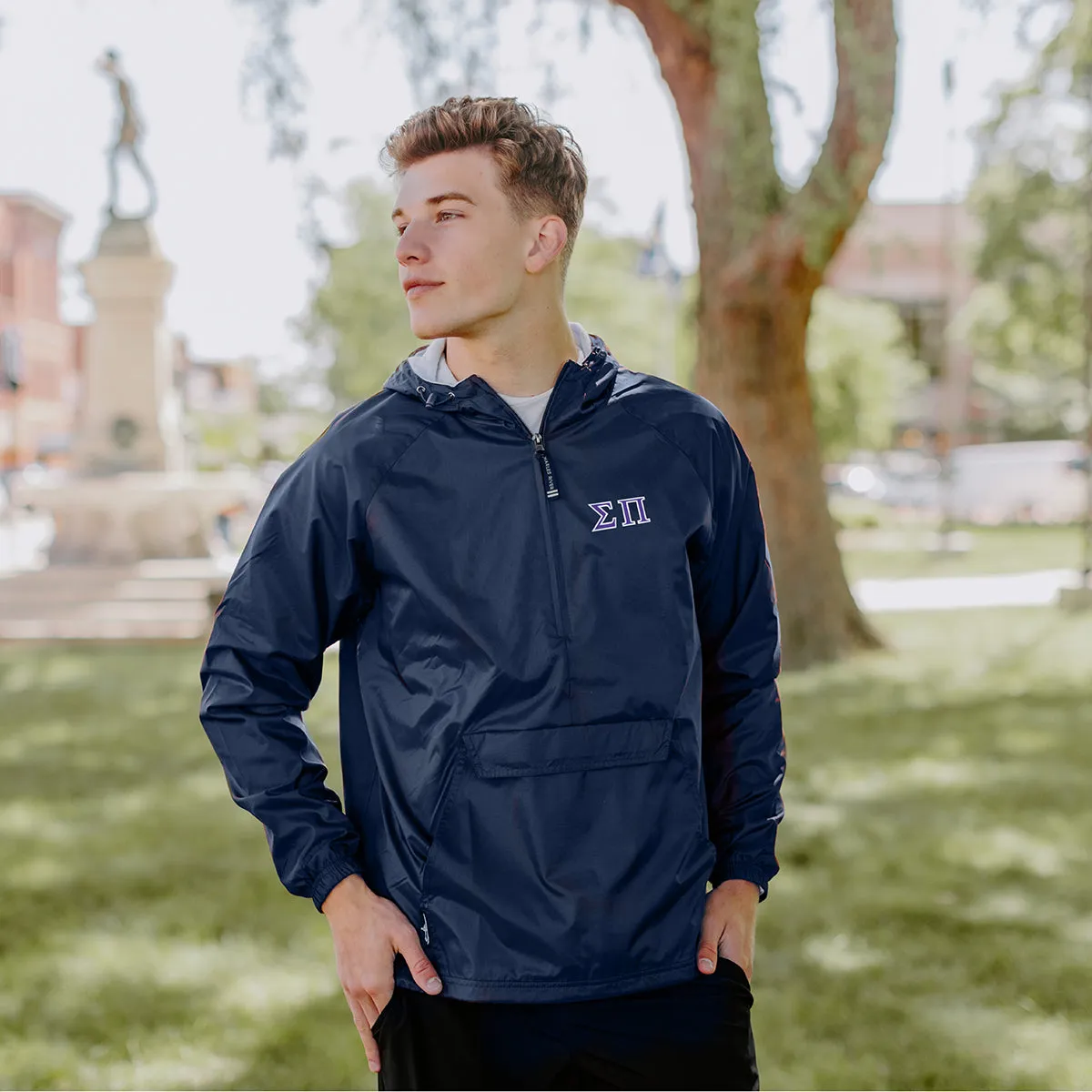 New! Sigma Pi Classic 1/4 Zip Rain Jacket