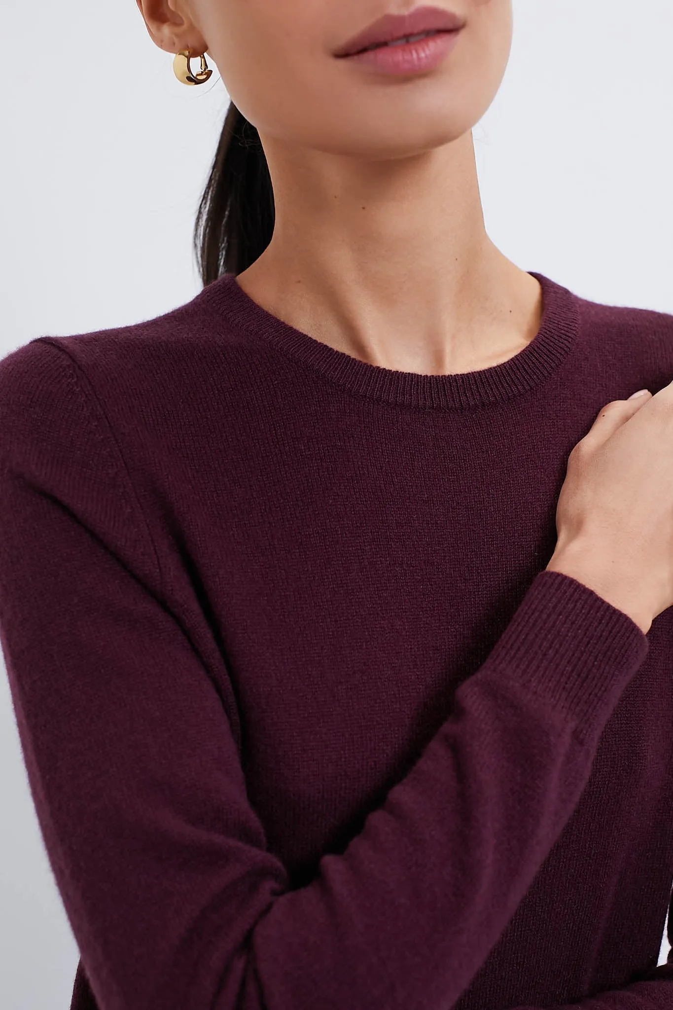 Oxblood Cashmere Crewneck Sweater