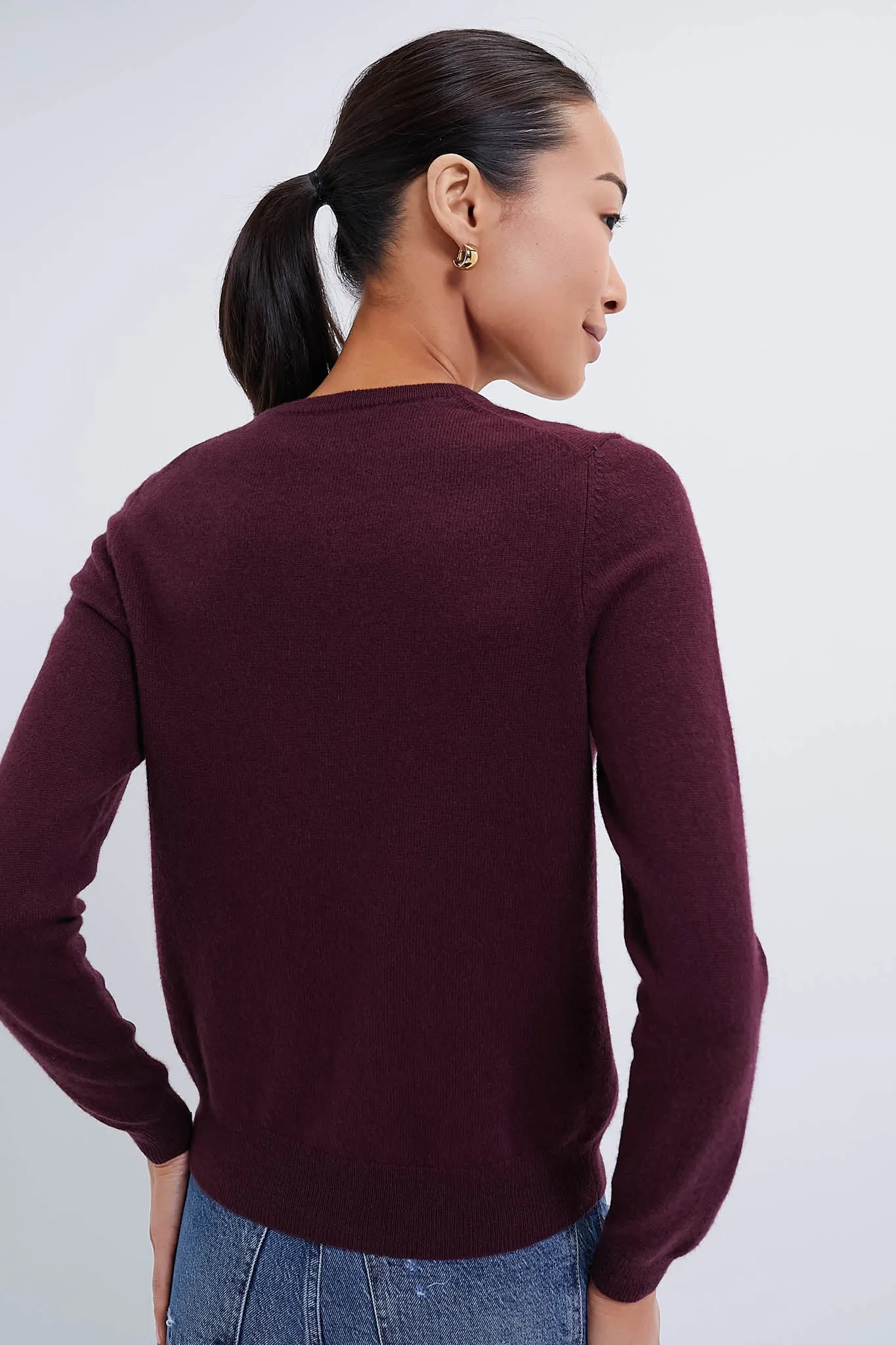 Oxblood Cashmere Crewneck Sweater