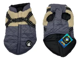 Parka Outdoor Para Mascotas Con Arnés Azul Talla Xs