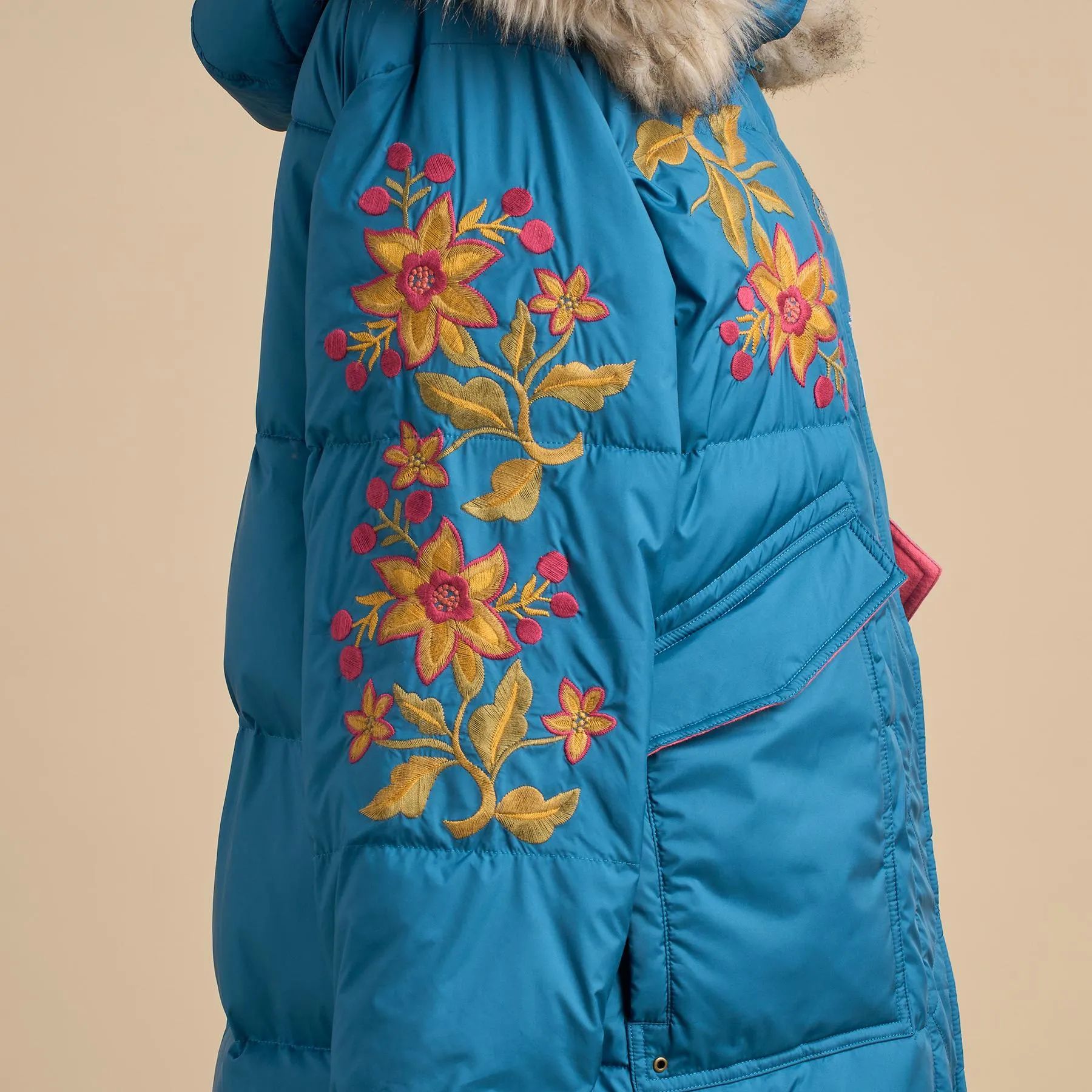 Snowflower Puffer Coat