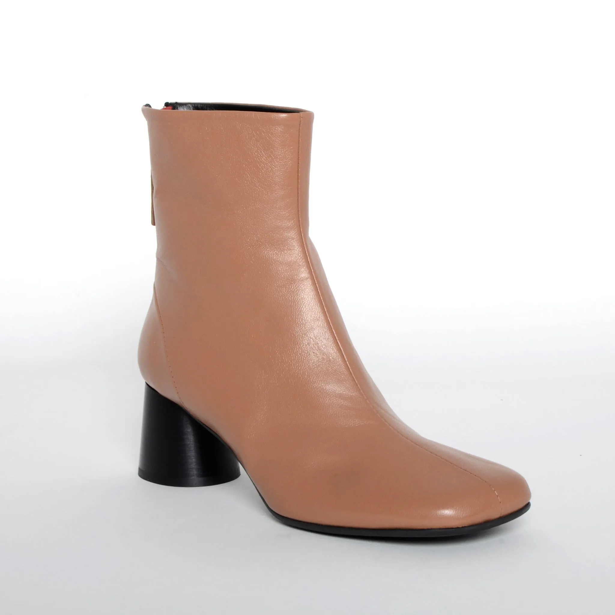 Square Toe Ankle Boots on Pillar Heel