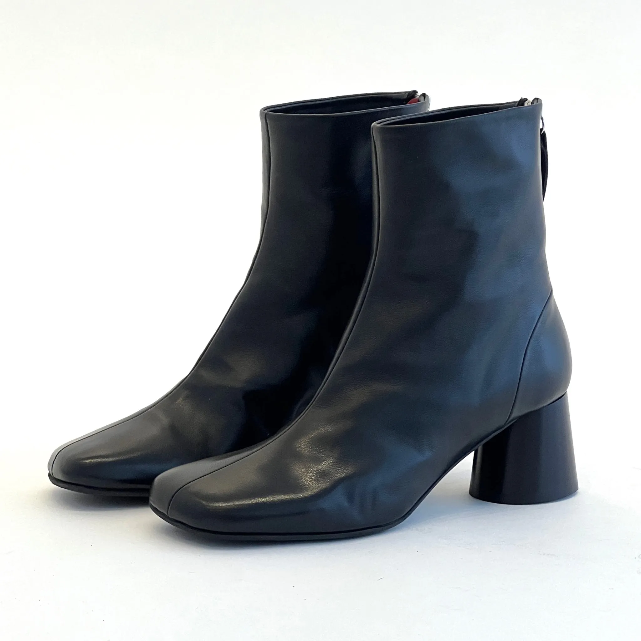 Square Toe Ankle Boots on Pillar Heel