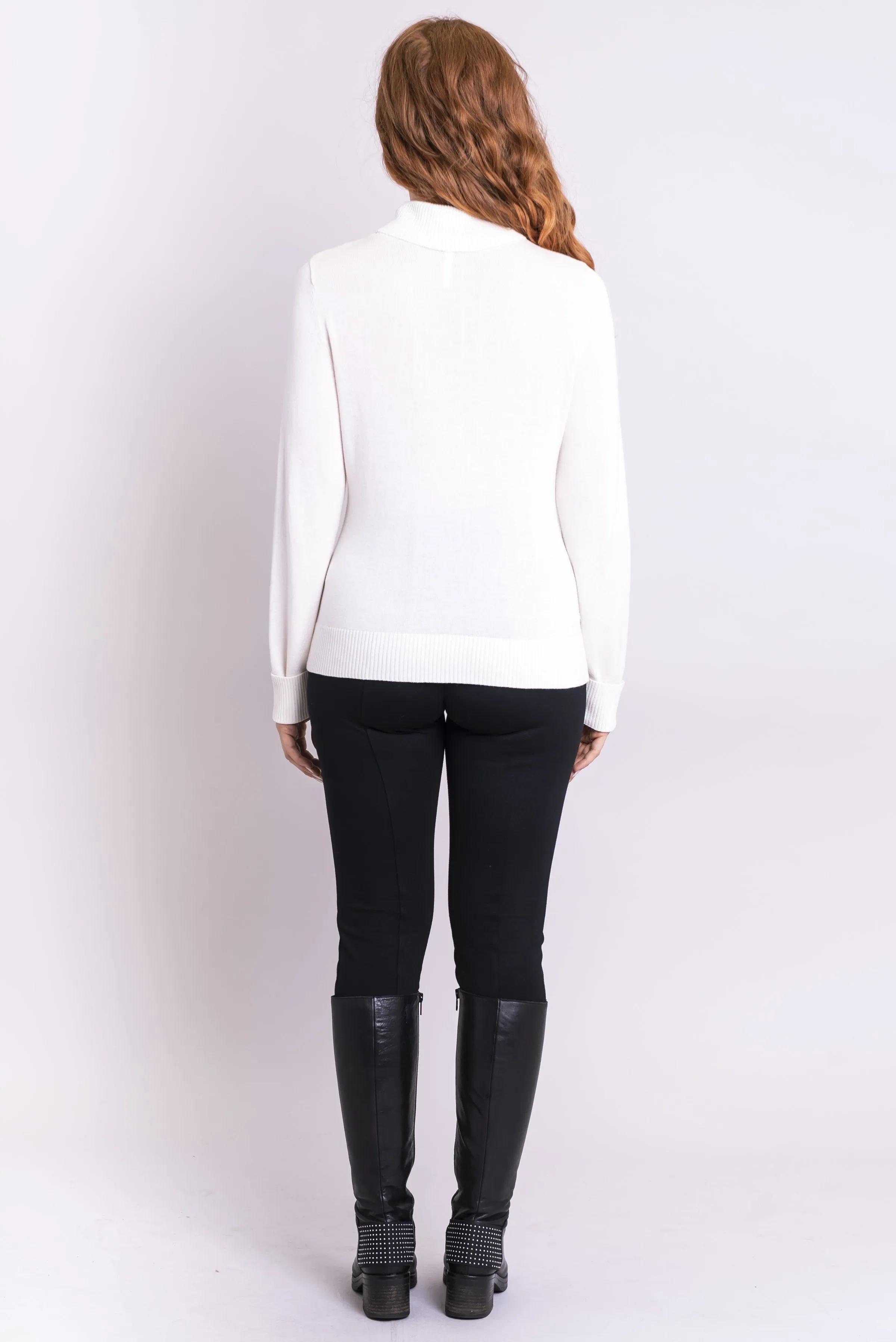 Taylor Sweater, White, Bamboo Cotton - Final Sale