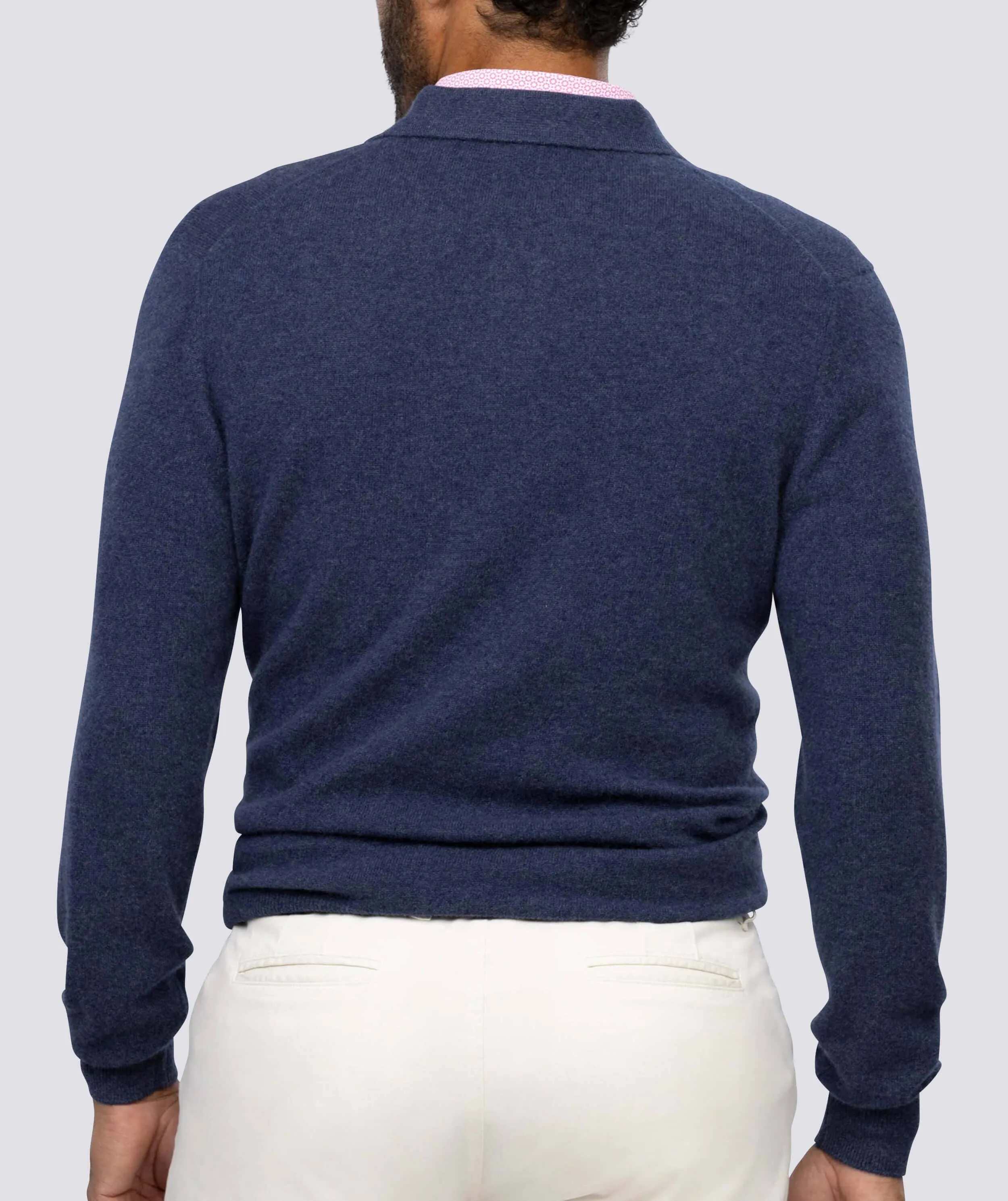 Wade 2-Button Cashmere Polo Sweater