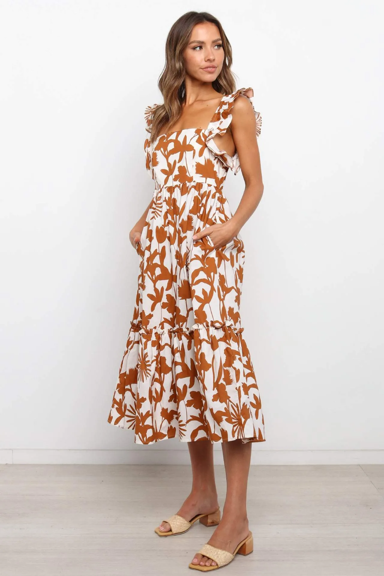 Women's Summer Casual Sleeveless Floral Print Beach Party Maxi Long