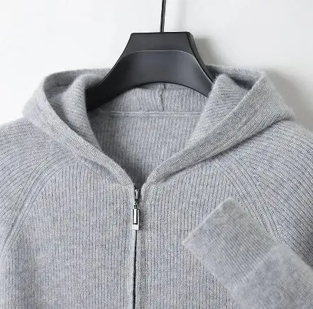 Wool Hooded Cashmere Casual Sweater