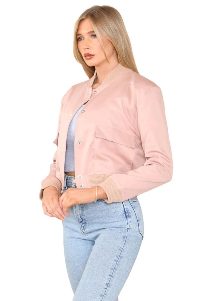 ZARA'S BOMBER POCKET JACKET-NUDE