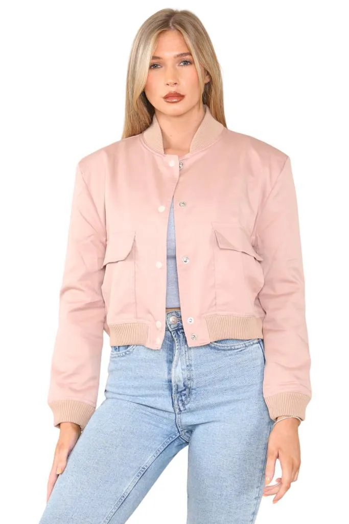 ZARA'S BOMBER POCKET JACKET-NUDE